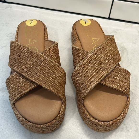Beach By Matisse Hali Platform Sandal Boho Raffia Woven Women’s Size 7 - Picture 2 of 16